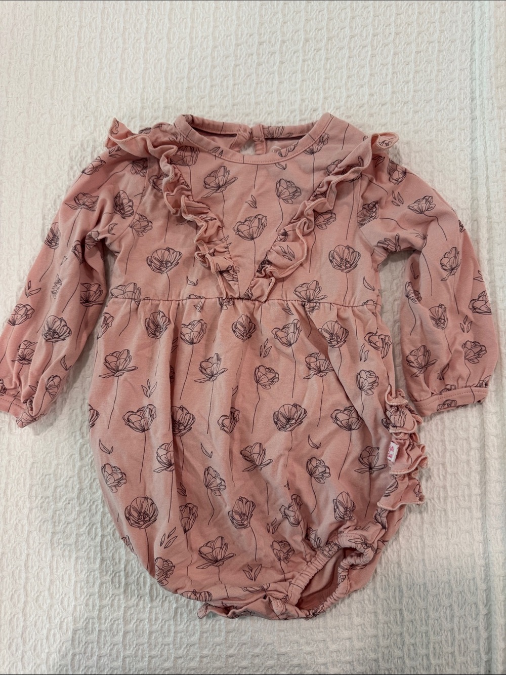 Ruffle Butts Dusty Pink Floral Ruffle Romper